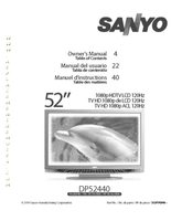 SANYO DP52440OM Operating Manuals